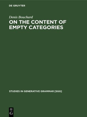 cover image of On the Content of Empty Categories